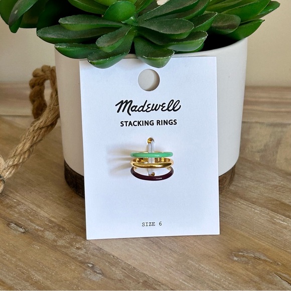 Madewell Colorblock Enamel Stacking Ring Set - Picture 4 of 11